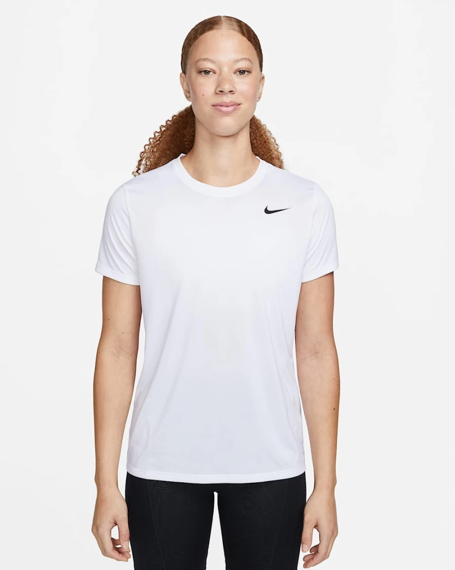 Nike Dri-FIT Women's T-Shirt - White/Black - Moisture-Wicking Athletic Top