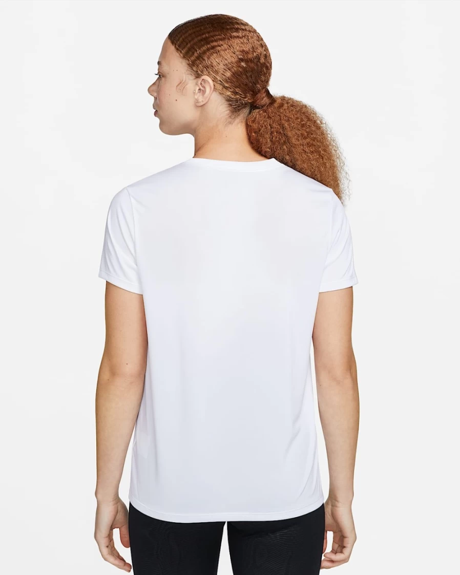 Nike Dri-FIT Women's T-Shirt - White/Black - Moisture-Wicking Athletic Top
