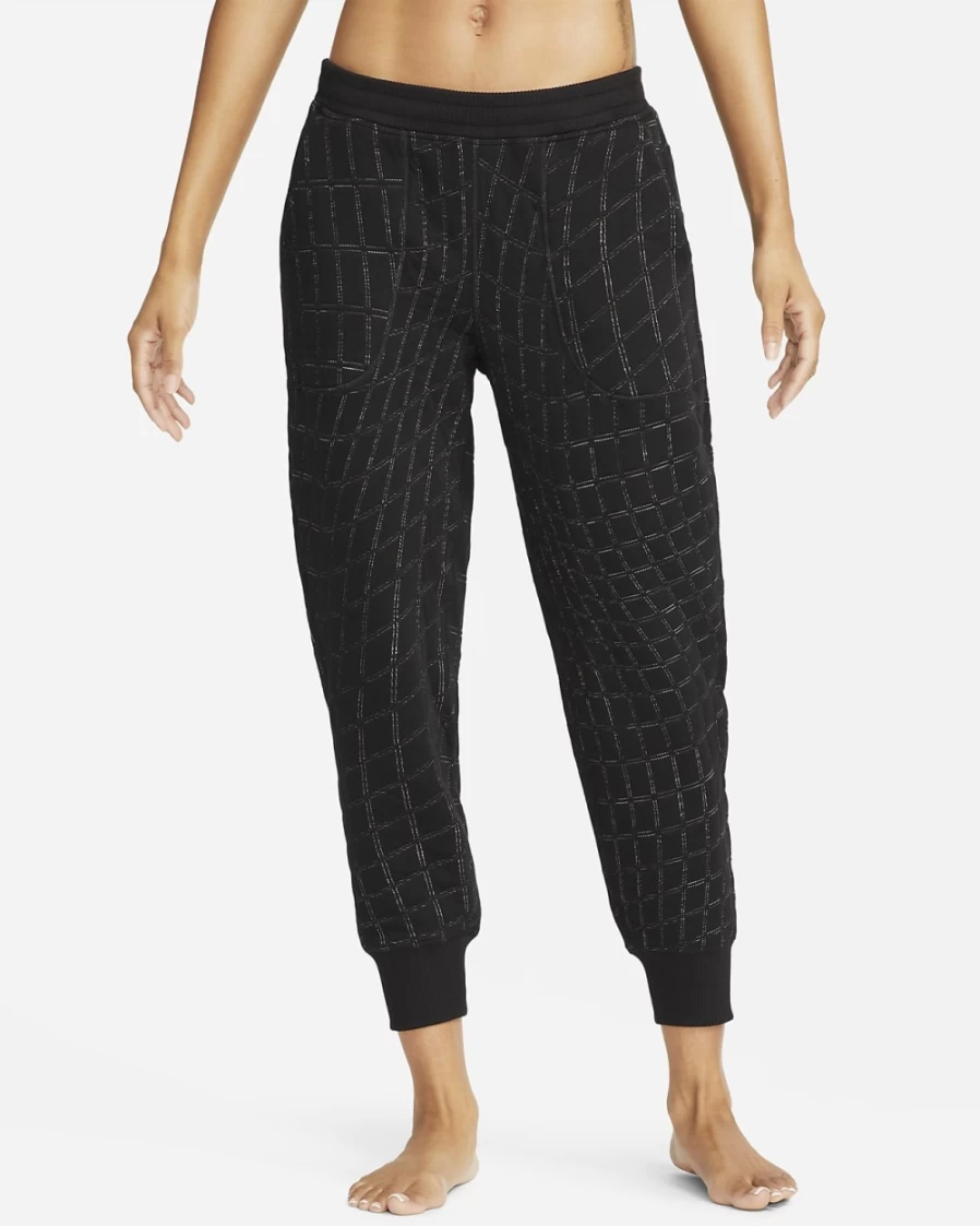 Nike Women's Reversible Therma-FIT Luxe Fleece Yoga Pants - Black