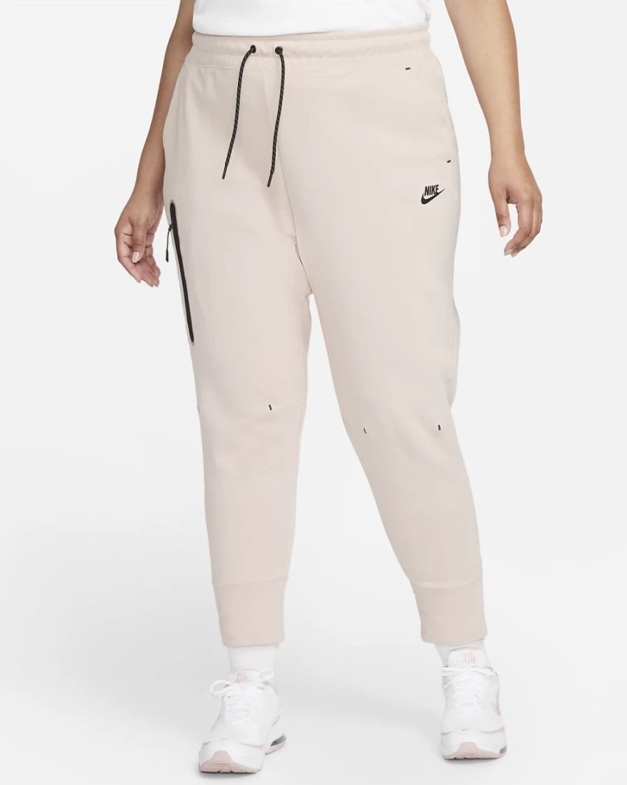 Nike Tech Fleece Women's Plus Size Jogger Pants - Pink Oxford & Black Athletic Sweatpants