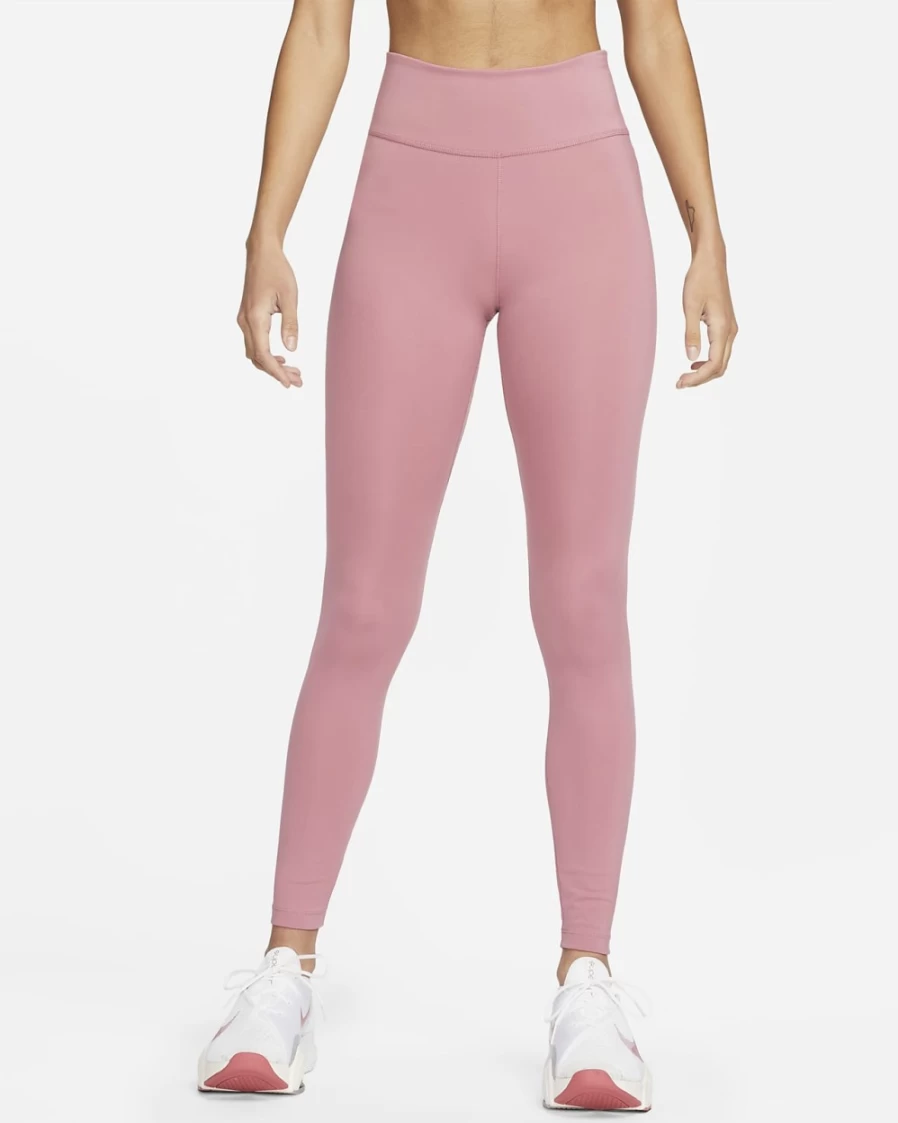 Nike One Women's Mid-Rise Leggings in Desert Berry/White - Comfortable Workout Tights for Women
