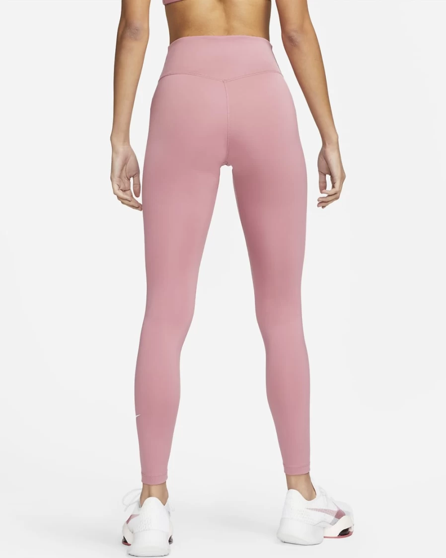 Nike One Women's Mid-Rise Leggings in Desert Berry/White - Comfortable Workout Tights for Women