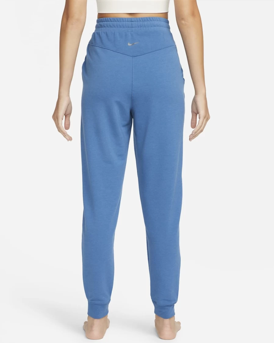 Nike Women's Dark Marina Blue/Iron Grey Dri-FIT 7/8 Fleece Yoga Joggers