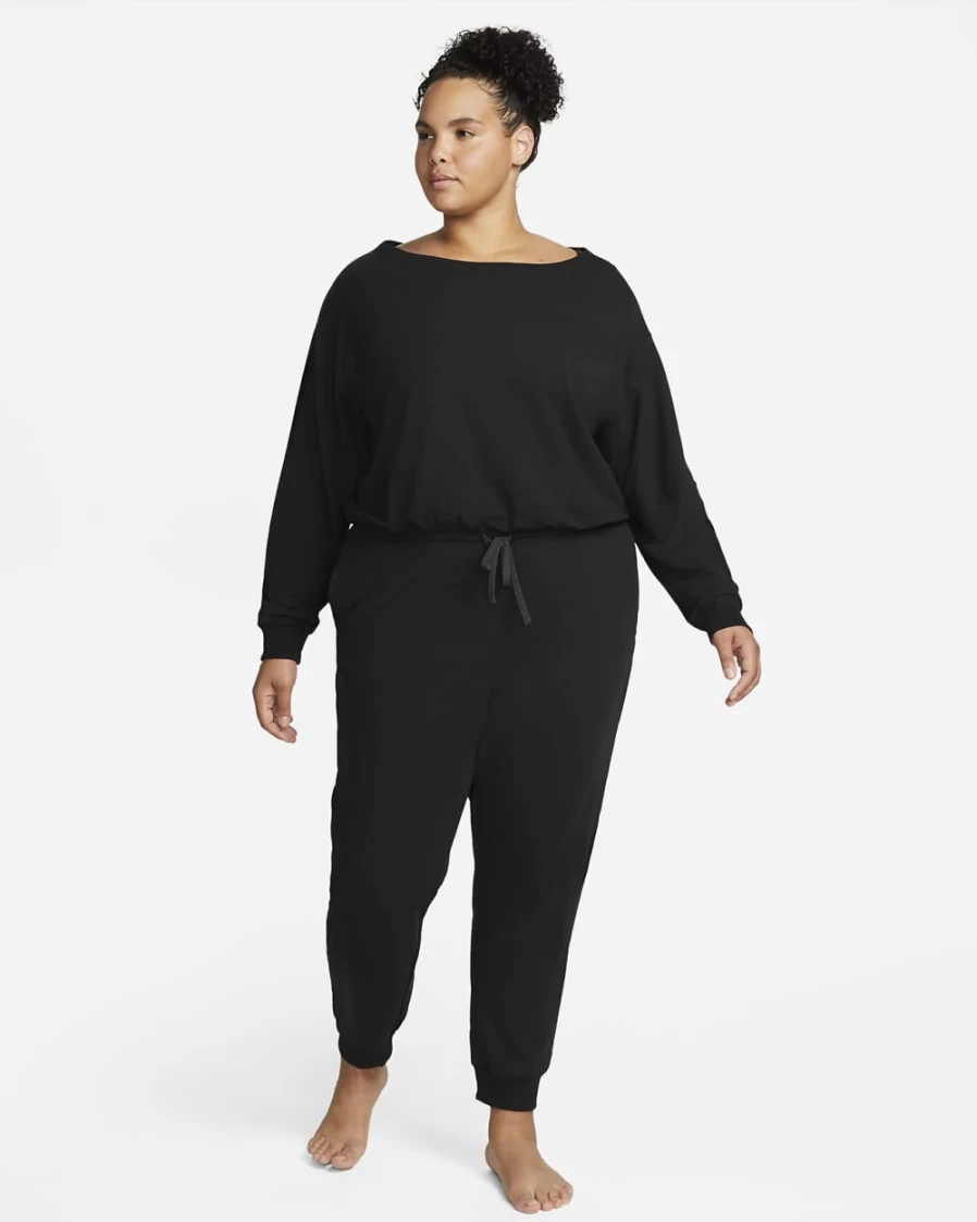 Nike Women's Plus Size Black Dri-FIT Yoga Jumpsuit - Moisture Wicking Workout Outfit