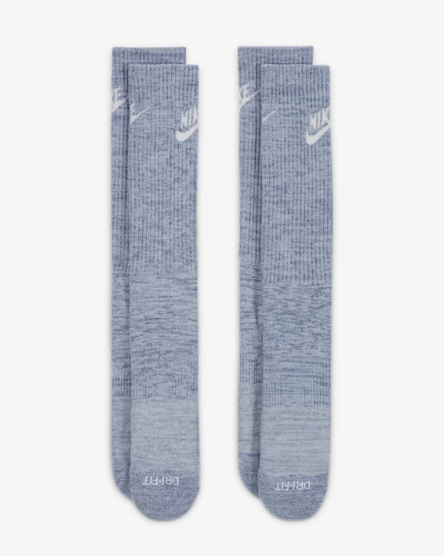Nike Everyday Plus Cushioned Crew Socks for Men & Women - Cobalt Bliss/Black Comfort Athletic Socks
