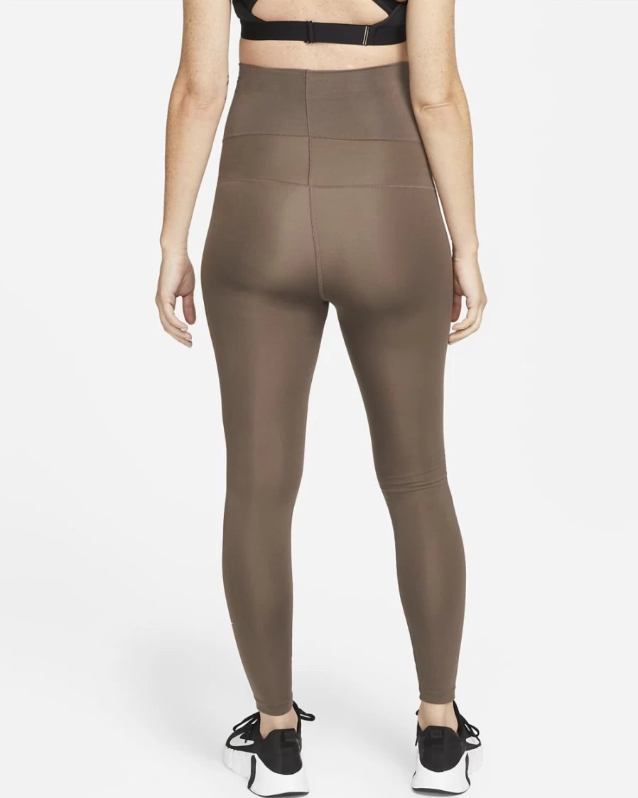 Nike Women's Ironstone/White High-Waisted Maternity Leggings - One (M)