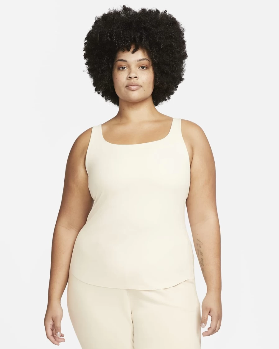 Nike Dri-FIT Luxe Women's Plus Size Yoga Tank Top - Light Orewood Brown