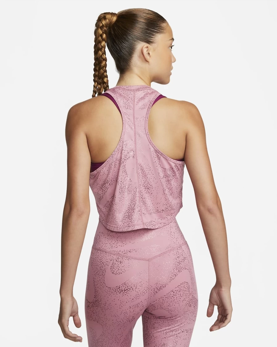 Nike Dri-FIT One Women's Training Tank Top - Desert Berry/Black - Moisture-Wicking Workout Shirt
