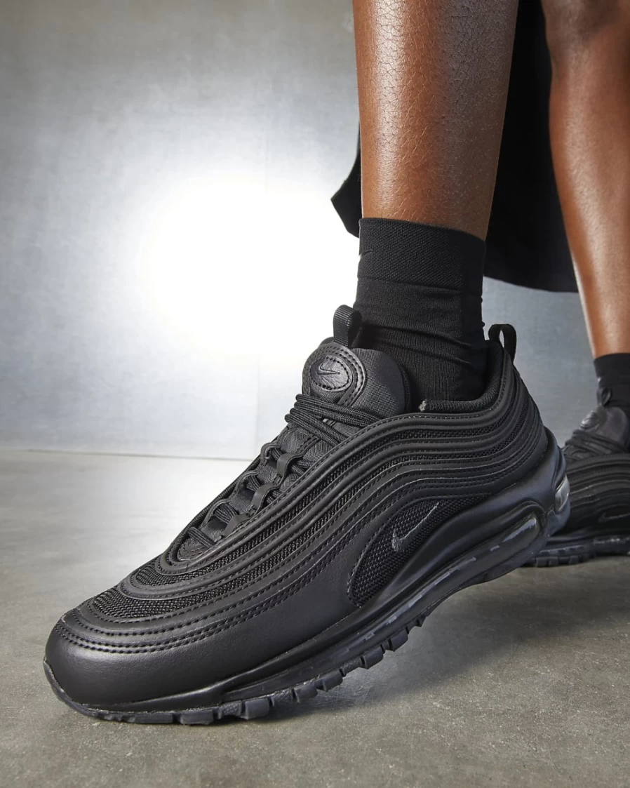 Nike Air Max 97 Women's Sneakers - Black/Black/Dark Smoke Grey Athletic Running Shoes