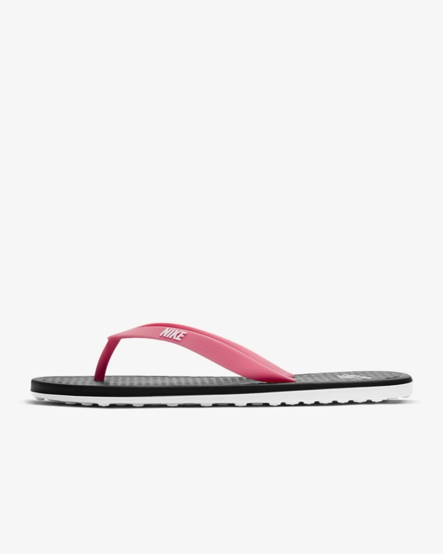Nike Women's On Deck Slides - Black/Sunset Pulse/White Comfortable Sandals