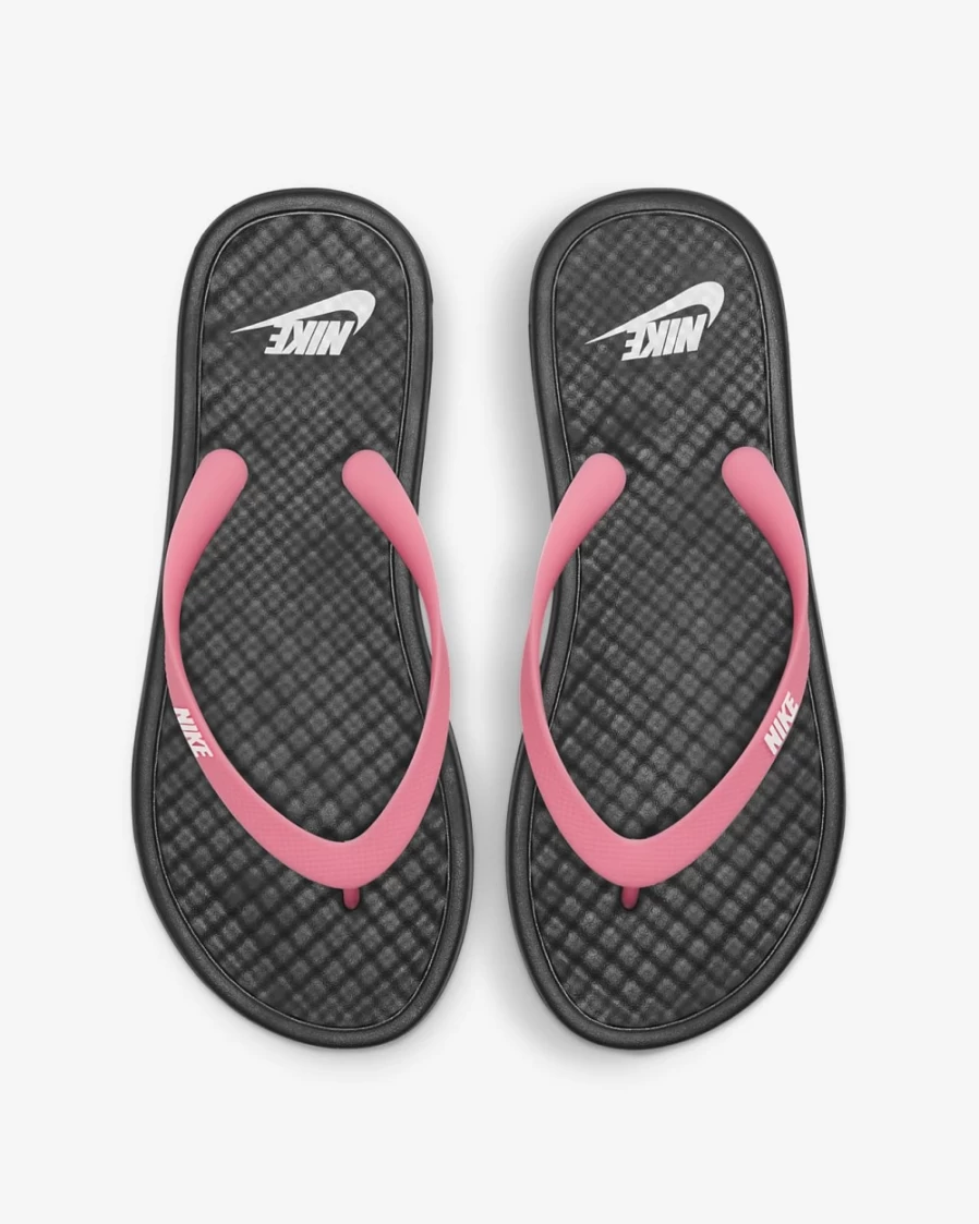 Nike Women's On Deck Slides - Black/Sunset Pulse/White Comfortable Sandals