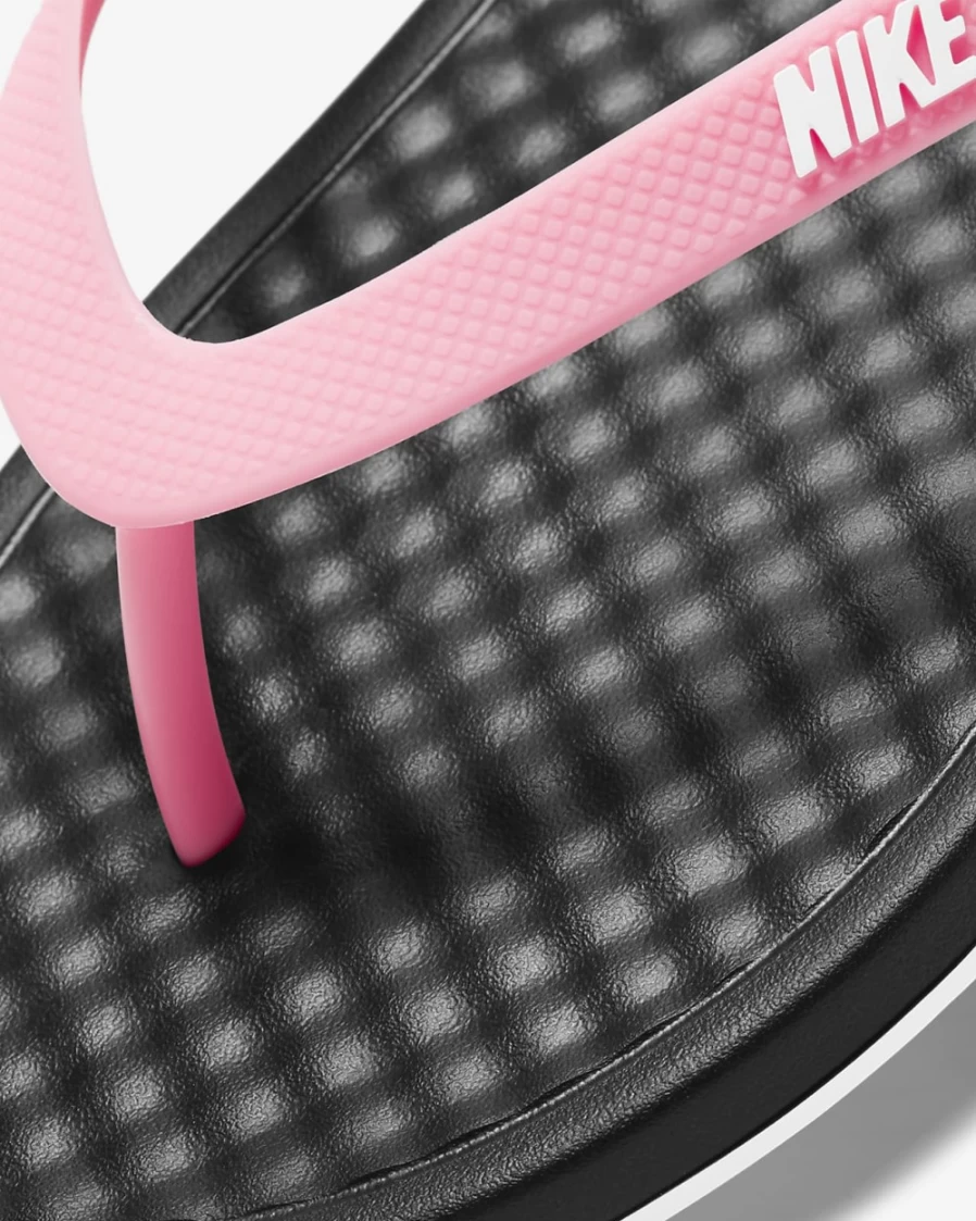Nike Women's On Deck Slides - Black/Sunset Pulse/White Comfortable Sandals