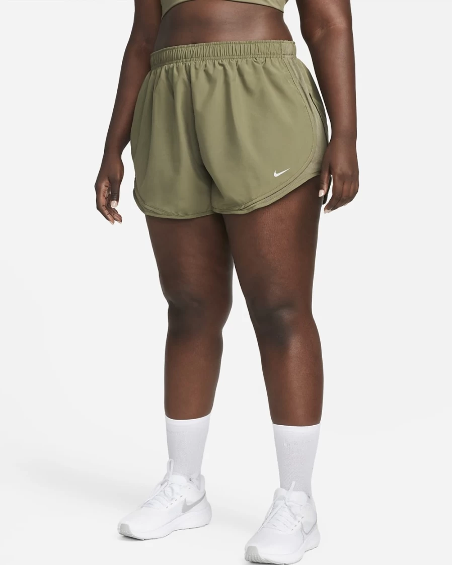 Nike Women's Plus Size Tempo Running Shorts - Medium Olive/Wolf Grey Athletic Shorts for Training & Fitness