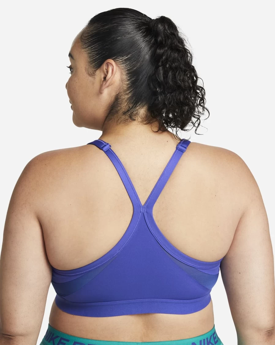 Nike Indy Women's Light-Support Plus Size Sports Bra - Lapis, Deep Royal Blue & White Padded V-Neck Design