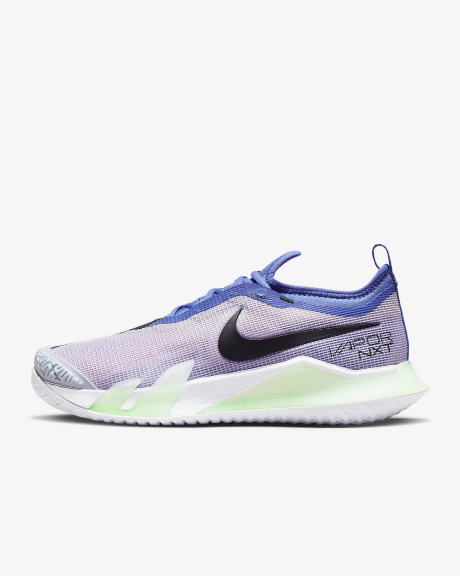 NikeCourt React Vapor NXT Women's Tennis Shoes - Medium Blue/Doll/Barely Green/Black