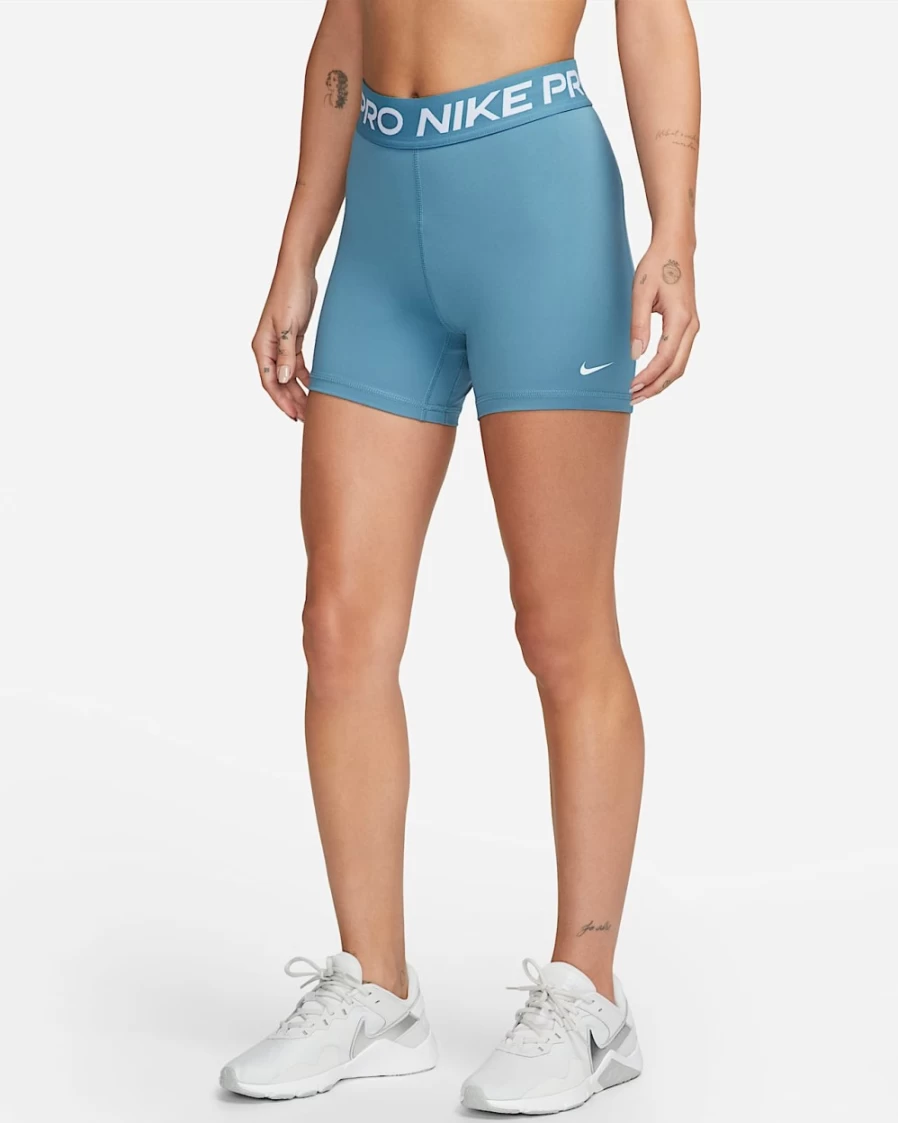 Nike Pro 365 Women's 5" Shorts in Noise Aqua/White - Lightweight Workout Shorts for Women