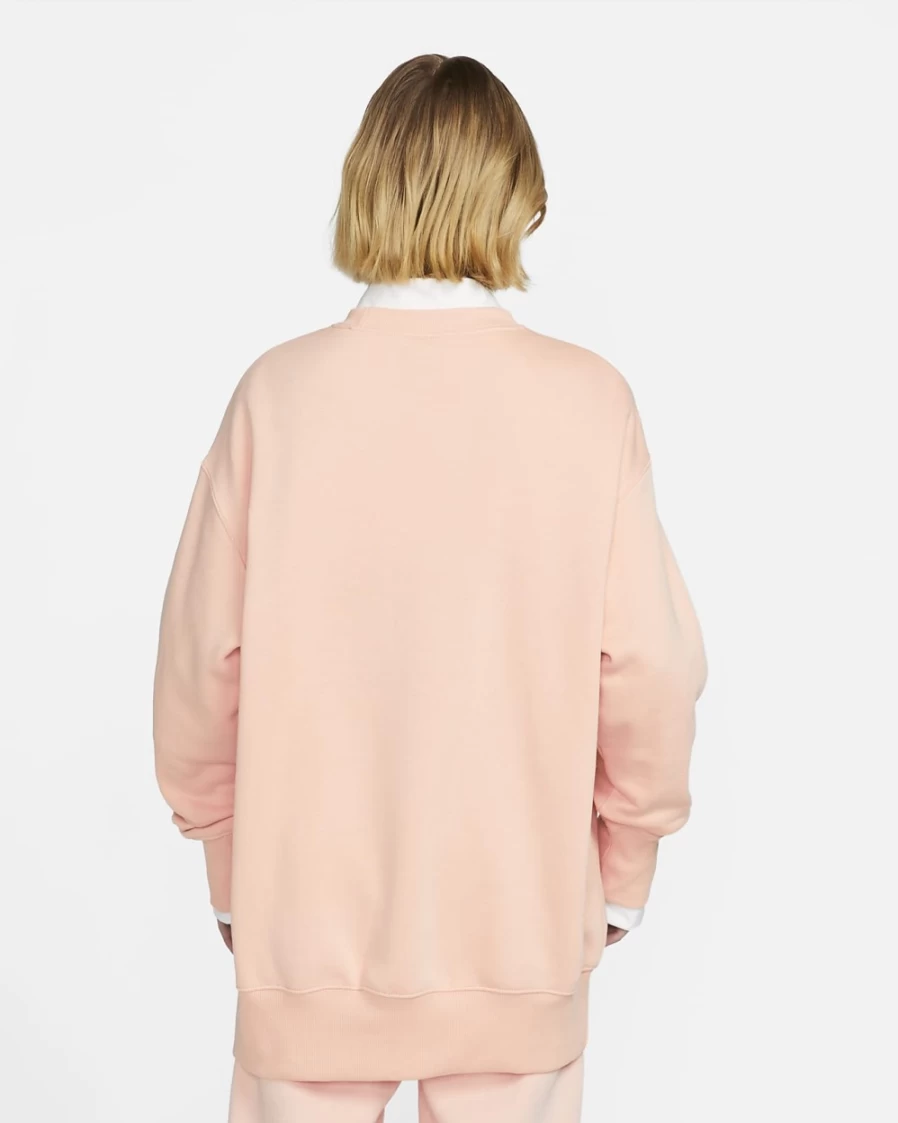 Nike Women's Arctic Orange/Sail Oversized Phoenix Fleece Crewneck Sweatshirt | Sportswear