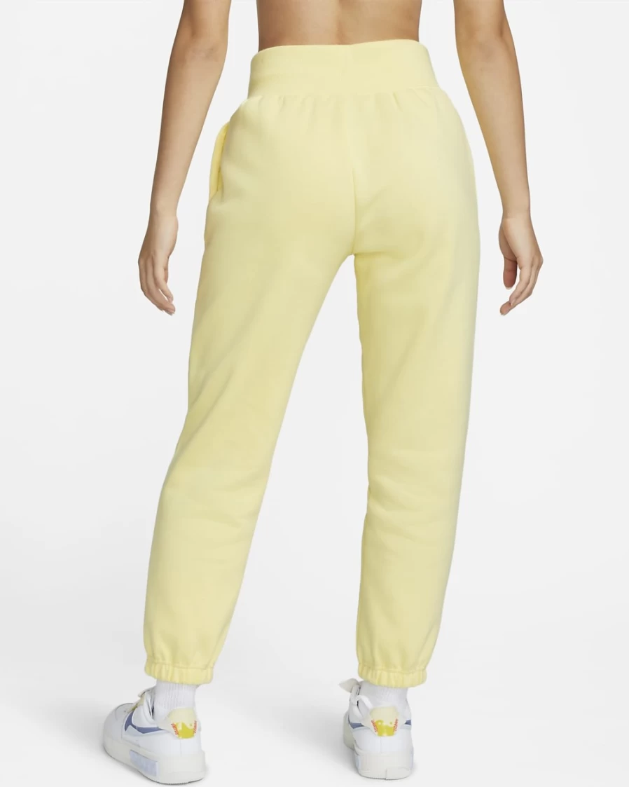 Nike Women's High-Waisted Oversized Sweatpants - Lemon Chiffon/Sail Color, Phoenix Fleece Sportswear