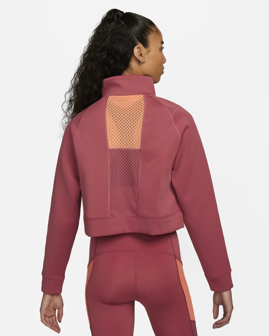 Nike Dri-FIT Women's 1/2-Zip Training Top in Canyon Rust/Orange Trance - Moisture-Wicking Workout Shirt for Women