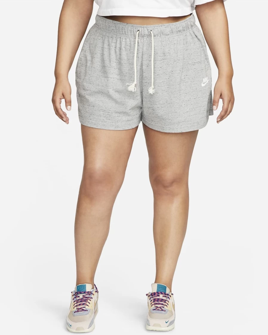 Nike Women's Plus Size Dark Grey Heather/White Vintage Gym Shorts - Sportswear Collection