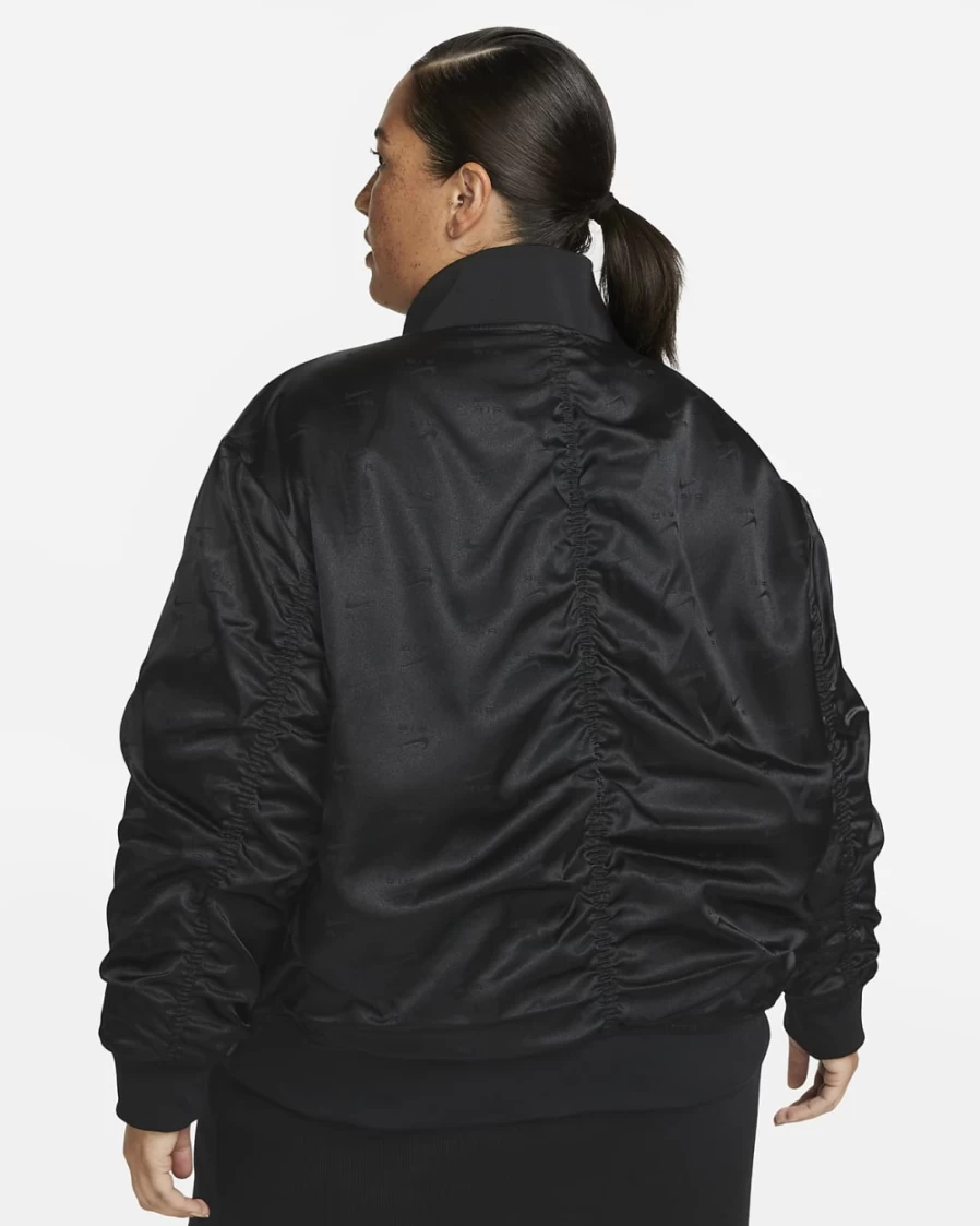 Nike Women's Air Bomber Jacket - Plus Size Black & White