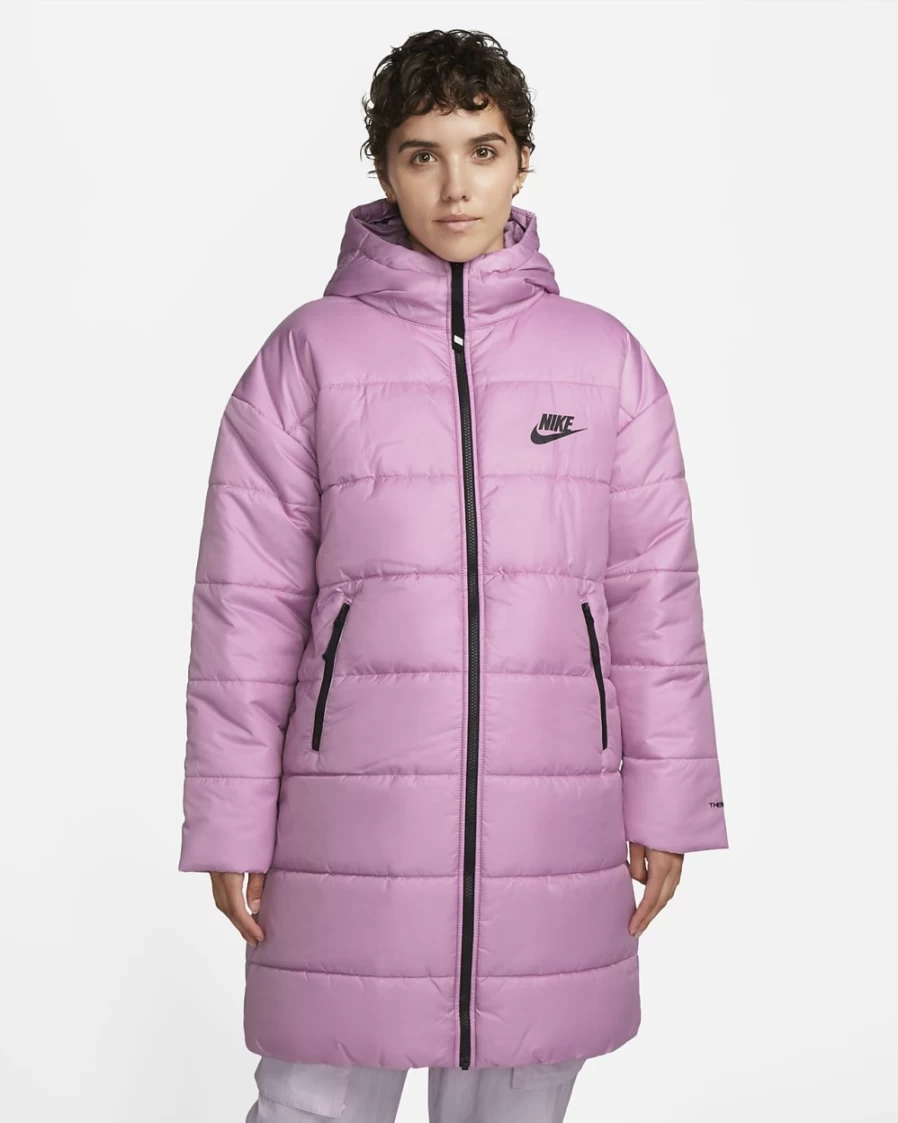 Nike Therma-FIT Repel Women's Water-Resistant Hooded Parka Jacket in Orchid/Black