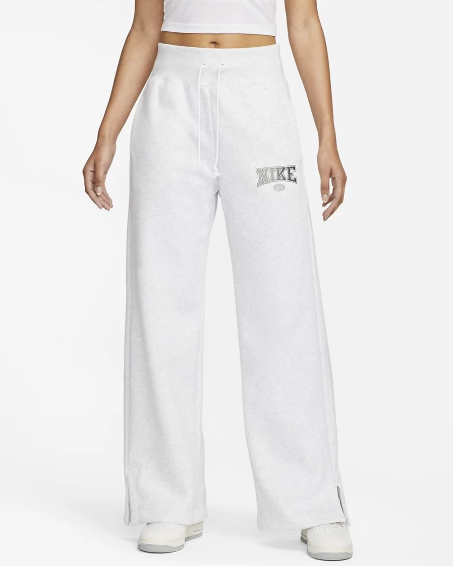 Nike Women's High-Waisted Wide-Leg Sweatpants in Birch Heather - Phoenix Fleece Sportswear