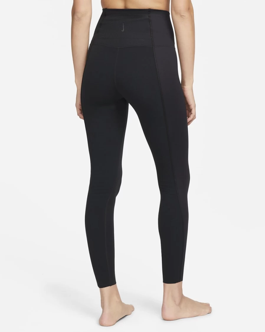 Nike Women's High-Waisted 7/8 Yoga Leggings - Black/Dark Smoke Grey - Matte Shine & Luxe Fit