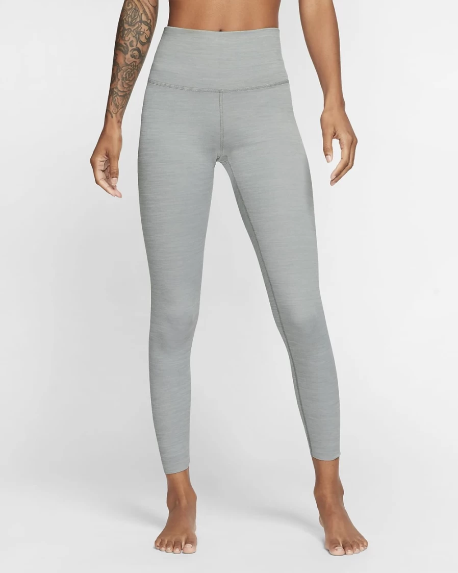 Nike Women's High-Waisted 7/8 Yoga Leggings - Dri-FIT Luxe Infinalon in Particle Grey/Heather/Platinum Tint