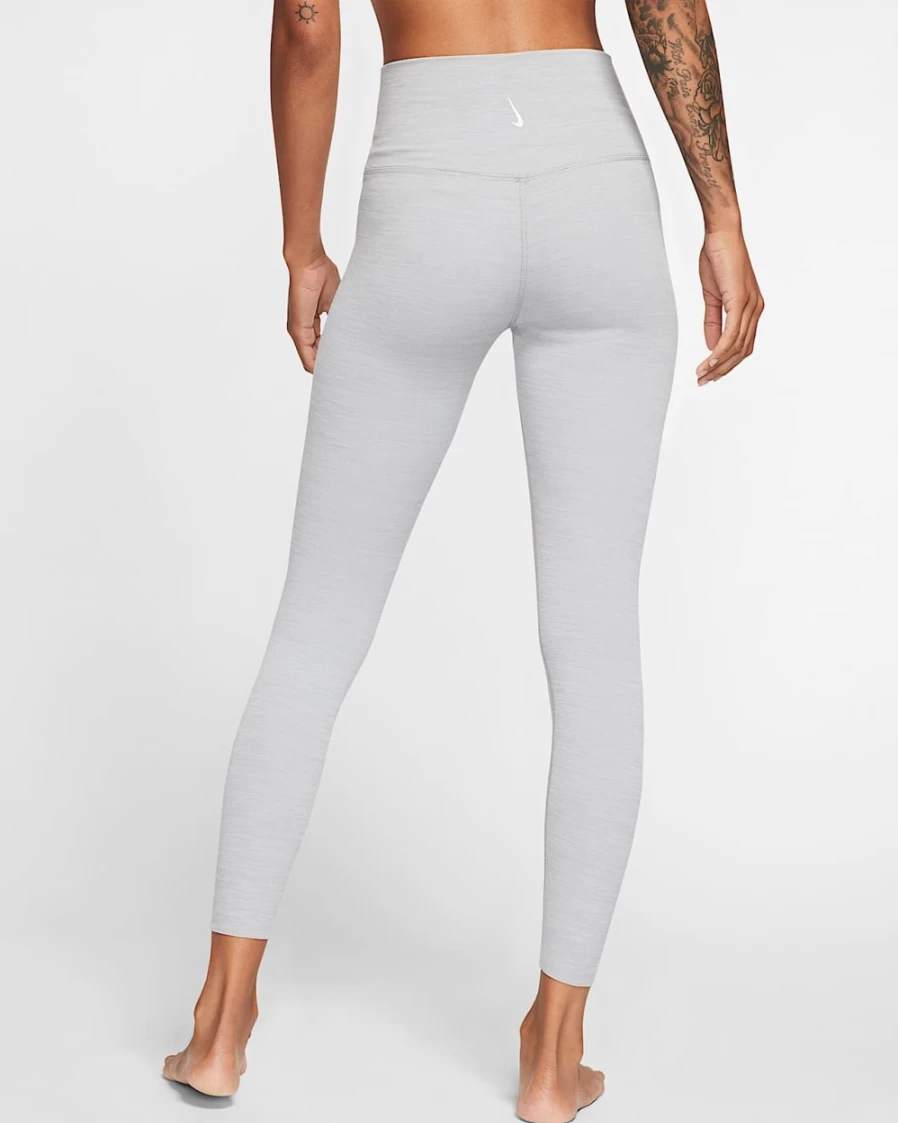 Nike Women's High-Waisted 7/8 Yoga Leggings - Dri-FIT Luxe Infinalon in Particle Grey/Heather/Platinum Tint